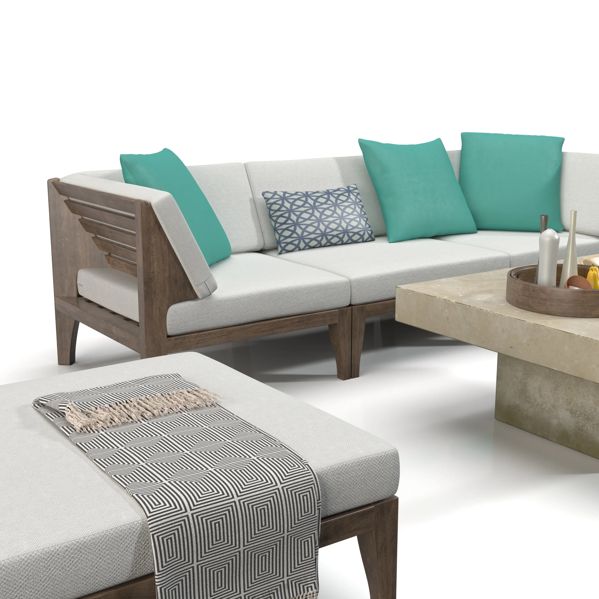 Elba Sectional Sofa Set 3D Model_05
